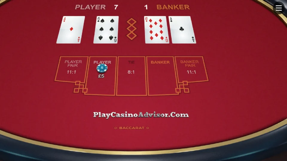 Experience Baccarat Mastery with this example of a virtual online table
