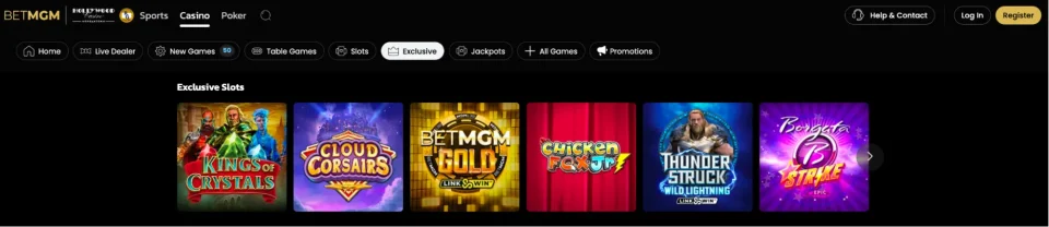 bet mgm review exclusive slots games