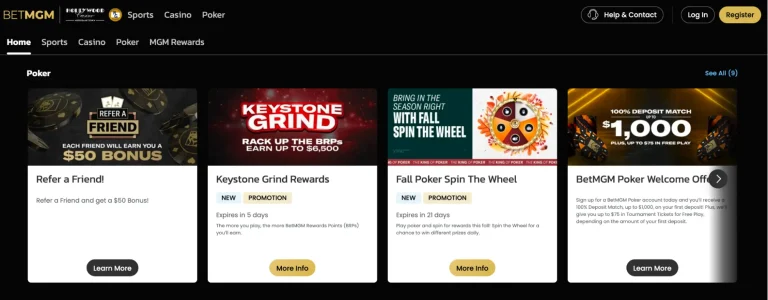 bet mgm review poker promotions
