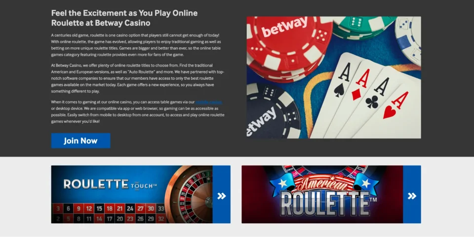 betway review roulette games