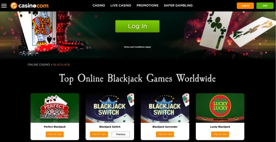casinocom review blackjack games