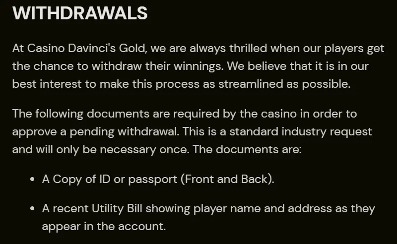 da vincis gold review withdrawals at da vinci s gold casino