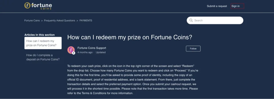 fortune coins freeplay review withdrawal instructions