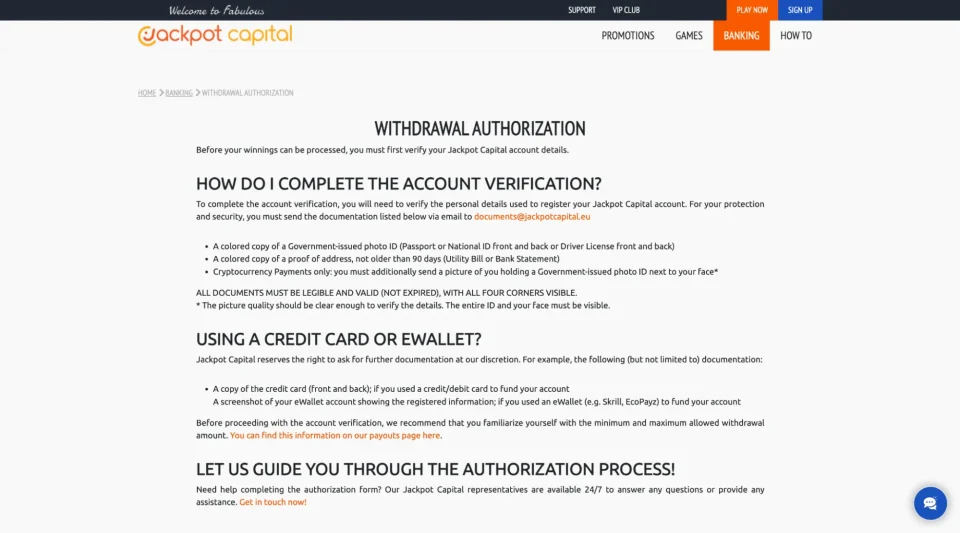 jackpot capital review withdrawal authorization