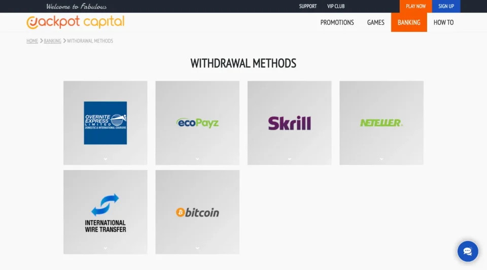 jackpot capital review withdrawal methods