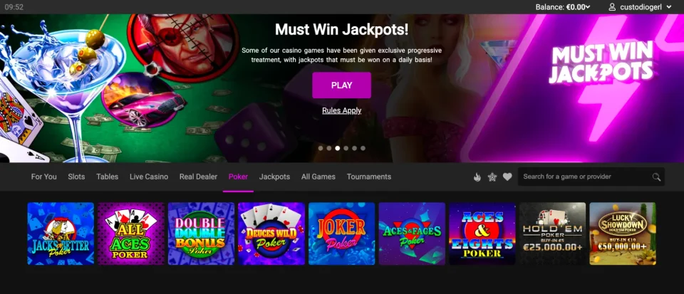 jackpot city review poker games