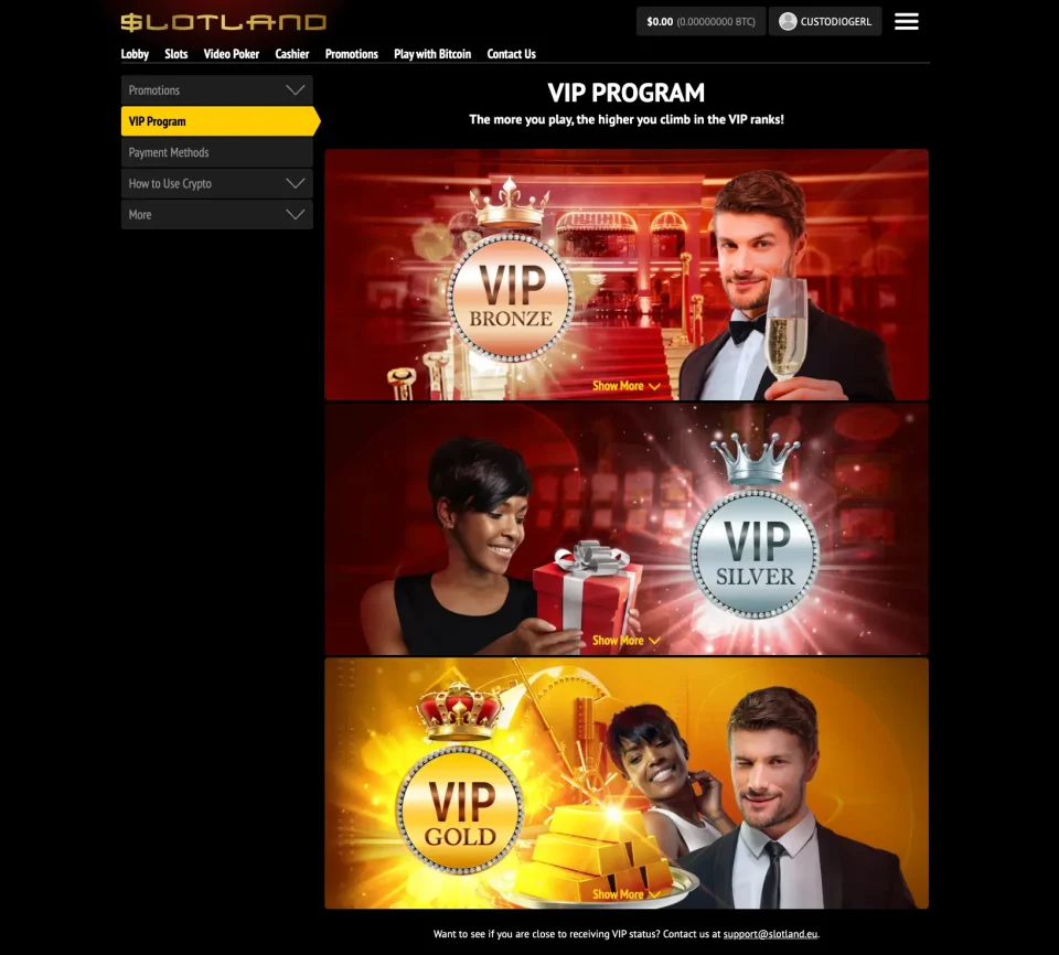 slotland review casino vip programs