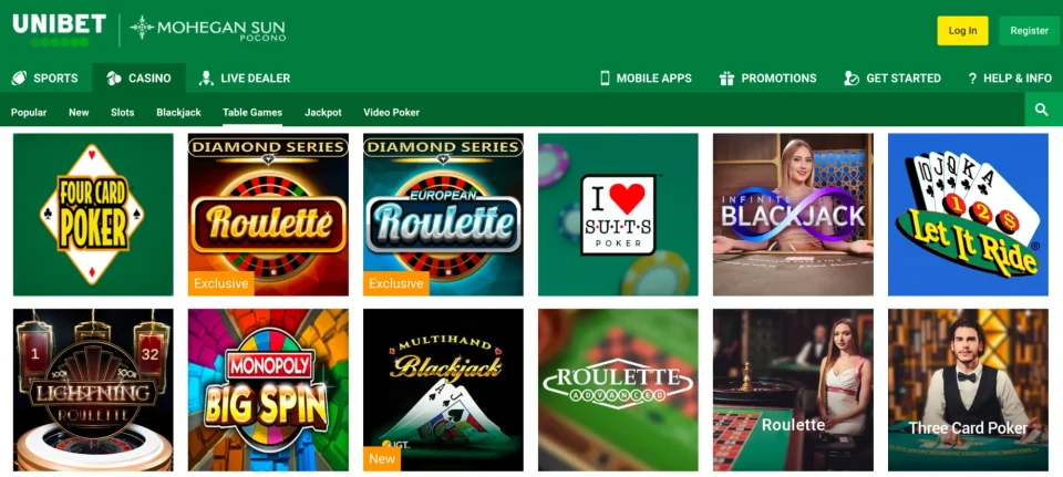 unibet casino review more table games