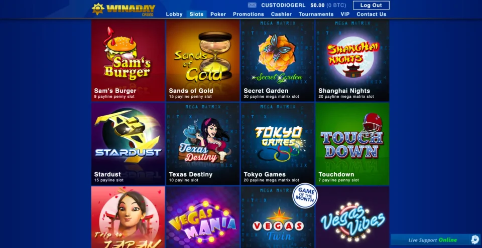 win a day choose your slot game